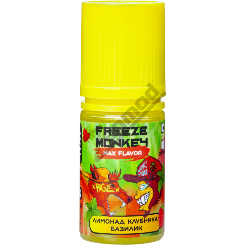 Фото и внешний вид — Freeze Monkey MAX Flavor SALT - Лимонад Клубника Базилик 30мл